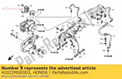 Qui puoi ordinare tubo secondario comp. A, freno da Honda , con numero parte 43322MGE003: