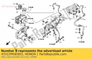 Honda 43322MGE003 tubo secondario comp. a, freno - Il fondo