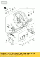 420331215, Kawasaki, conjunto de acoplamiento, eje rr kawasaki gpx  r gpz s ninja ex500 b gpz600 gpz600r gpz500s gpx600r zephyr 600 500 550 , Nuevo