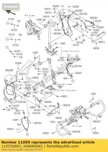 kawasaki 110550687 soporte, ventilación, lh, u vn170 - Lado inferior