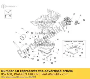 Piaggio Group 857168 oil filter union - Bottom side