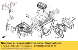 Aquí puede pedir elemento, filtro de aire de Honda , con el número de pieza 17213KK0000: