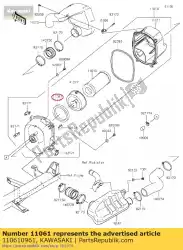 Ici, vous pouvez commander le 01 joint, adaptateur auprès de Kawasaki , avec le numéro de pièce 110610961: