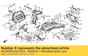 Honda 64290MJG670ZA cowl set, l. middle (wl) - Bottom side