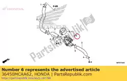 Here you can order the valve assy., ex. Air injection (frame no.) from Honda, with part number 36450MCAA62: