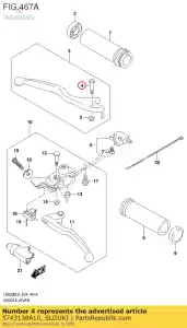 suzuki 5743138A10 parafuso, conjunto de alavancas - Lado inferior