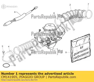 Piaggio Group CM141905 carburateur - La partie au fond