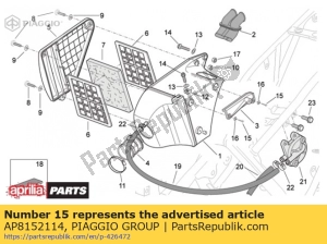 aprilia AP8152114 tornillo 3x15 - Lado inferior