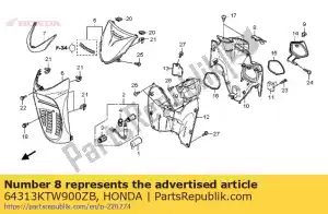 honda 64313KTW900ZB capa, protetor de pescoço * nha48m * (nha48m quasar prata metálico) - Lado inferior