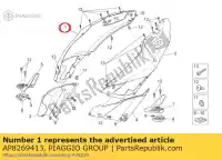 AP8269413, Piaggio Group, pannello laterale rh. arancia     , Nuovo