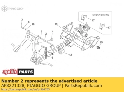 Aprilia AP8221328, Perno di supporto mm 151,8, OEM: Aprilia AP8221328