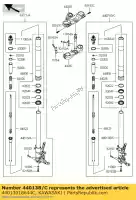 44013018644C, Kawasaki, horquilla interior, rh, blk / b kawasaki zzr  f performance sport zx1400 e zzr1400 abs 1400 , Nuevo