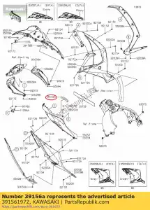 Kawasaki 391561972 pad, zijkap, upp, lh - Onderkant