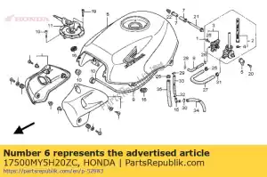 Honda 17500MY5H20ZC conjunto de tanque, tipo de combustível (wl) * - Lado inferior
