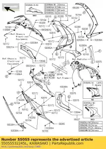 kawasaki 55055532245L capot-assy, ??f. ébène zx1000jef - La partie au fond