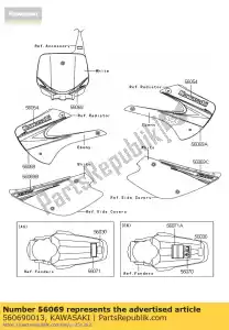 Kawasaki 560690013 padrão, mortalha, lh - Lado inferior