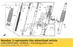 Ici, vous pouvez commander le collier, câble de compteur de vitesse auprès de Honda , avec le numéro de pièce 44833MN1680: