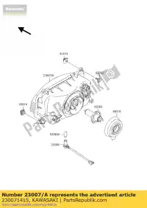 kawasaki 230071415 lens-comp, hoofdlamp zx600-e10 - Onderkant