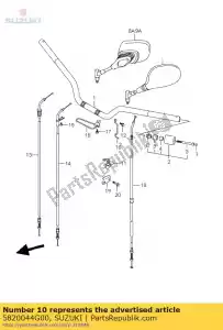 Suzuki 5820044G00 câble assy, ??embrayage - La partie au fond