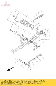 yamaha 3B4183180000 arbre, levier de vitesses - La partie au fond