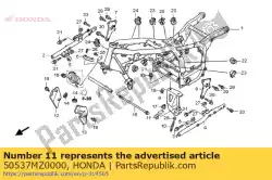 Ici, vous pouvez commander le clip, cuve de ventilation auprès de Honda , avec le numéro de pièce 50537MZ0000: