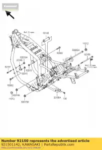 kawasaki 921501142 perno, bridado, 10x215 zx600-a4a - Lado inferior