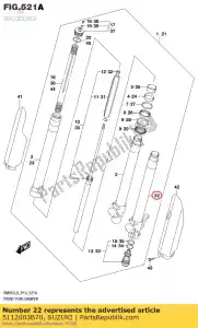 Suzuki 5112003B70 buis, binnenste links - Onderkant