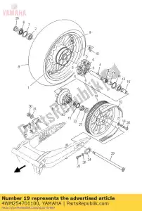 yamaha 4WM254701100 roda dentada, acionada (70t) - Lado inferior