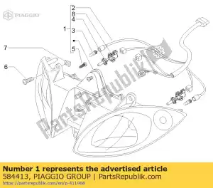 Piaggio Group 584413 reflektor. assy - Dół