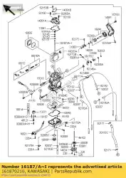 Aquí puede pedir chorro de aguja, ncvt kx250t6f de Kawasaki , con el número de pieza 161870216: