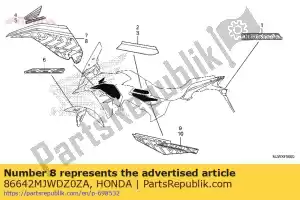 honda 86642MJWDZ0ZA stripe, l. middle cowl *type3* - Bottom side