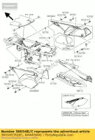 3603453926C, Kawasaki, cover-side-sub, lh, ébène klx250 kawasaki klx 250 2012, Nouveau