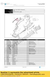 Qui puoi ordinare pannello posteriore rh da Piaggio Group , con numero parte CM02940200DE: