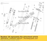 2B004859, Piaggio Group, Placa superior de la horquilla aprilia derbi gilera senda x-treme 50 sm low seat zapkka00 zapkkb00 zd4kkb01 zd4kkb06 zdpkka00 zdpkkb00, zdpkke00 50 2018 2019 2020 2021 2022, Nuevo