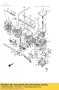 Suzuki 1368422A00 tuyau, carburateur - La partie au fond