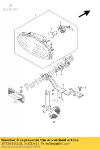 Suzuki 3572631G10 suporte, co traseiro - Lado inferior