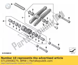 bmw 07129908279 parafuso de cabeça cilíndrica - m10x25 - Lado inferior