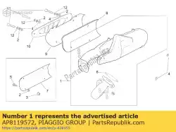 kat. Uitlaatpijp van Piaggio Group, met onderdeel nummer AP8119572, bestel je hier online: