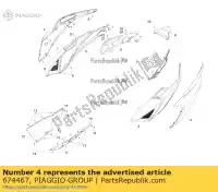 674467, Piaggio Group, linker buitenkant aprilia  srv zapm55103, zd4m55104, zapm55104 850 2012 2016 2017 2018 2019, Nieuw