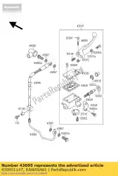 Ici, vous pouvez commander le frein-tuyau, fr auprès de Kawasaki , avec le numéro de pièce 430951147:
