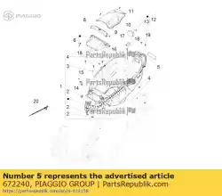Aqui você pode pedir o almofada em Piaggio Group , com o número da peça 672240: