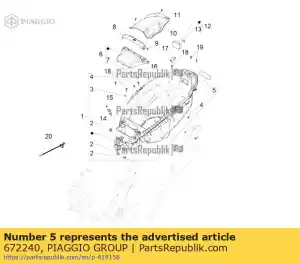 Piaggio Group 672240 almofada - Lado inferior