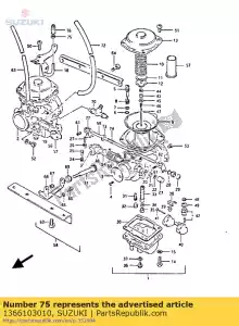 Suzuki 1366103010 porca, ajuste de cabo - Lado inferior