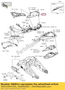 Kawasaki 36001064145L strona ok?adki, ogon, prawa strona, np - Dół