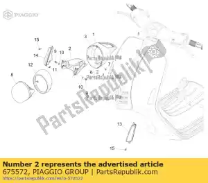 Piaggio Group 675572 complete koplampsteun - Onderkant