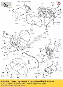 kawasaki 120CC0665 douille à boulon, 6x65 vn1700c9f - La partie au fond