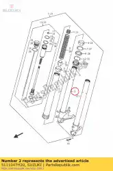 buis, binnen van Suzuki, met onderdeel nummer 5111047H20, bestel je hier online: