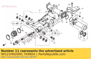 Honda 90121HN2000 perno, r. pivote de basculante - Lado inferior