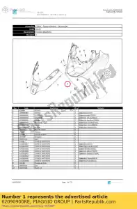 Piaggio Group 62090900RE schild - Onderkant