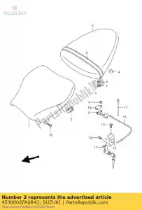 Suzuki 4530002FA0R42 seat,pillion - Bottom side